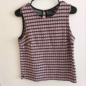 M Banana Republic pink and black gingham plaid top